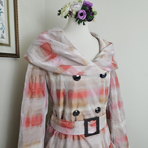 Ibella V Draped Collar Ruffle Pea Coat - Picture 7 of 16